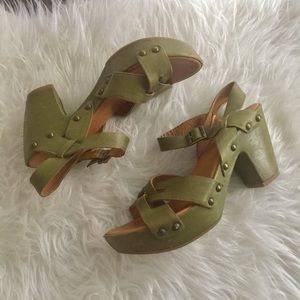 Kork-ease Green Deborah Platform Heels 9